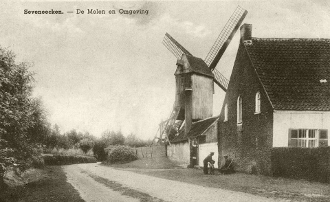 De Stadsmolen op een postkaart omstreeks 1938