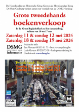 Tweedehands boekenverkoop voor het DSMG in mei 2024